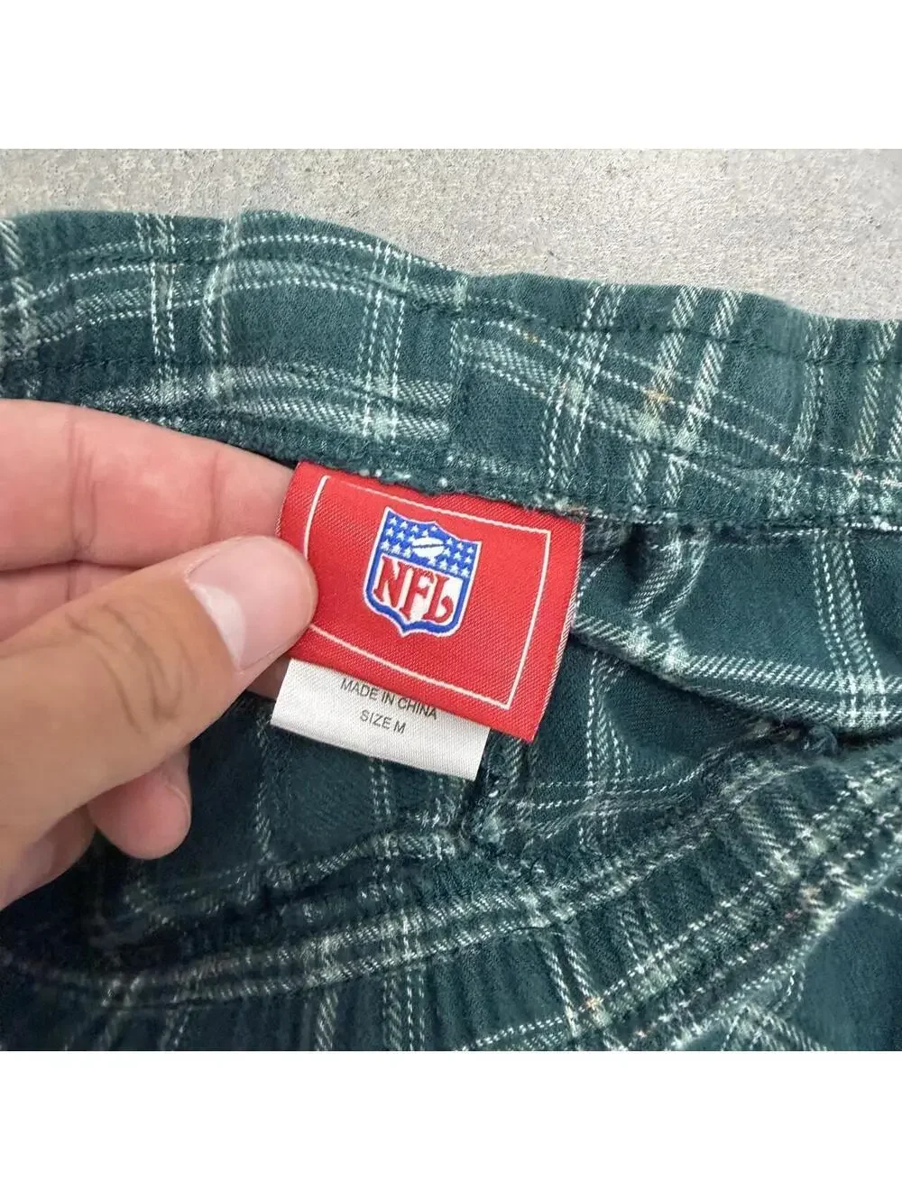 2000s NFL Philadelphia Eagles Green Plaid Men's Pajamas Sized Medium